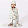 Summer Floral Bamboo Swaddle & Beanie Set, Florals - Swaddles - 2