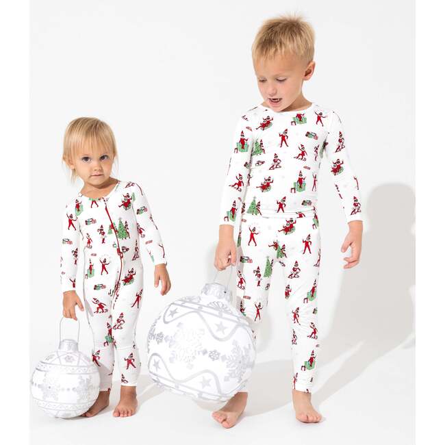 The Elf On The Shelf Bamboo Kids Pajamas, White - Pajamas - 5