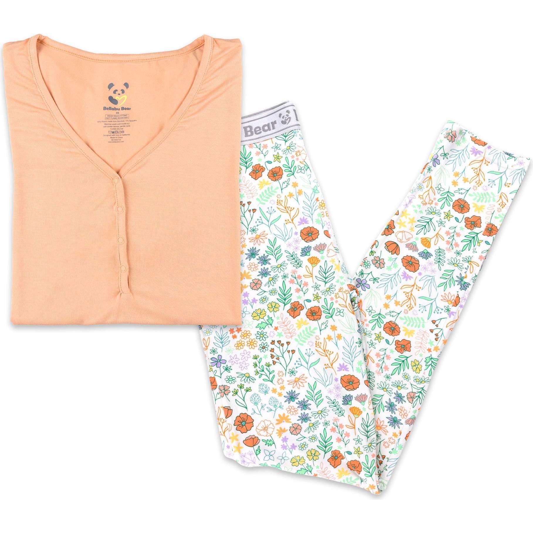 Summer Floral Bamboo Women's Pajama Set, Florals - Pajamas - 1