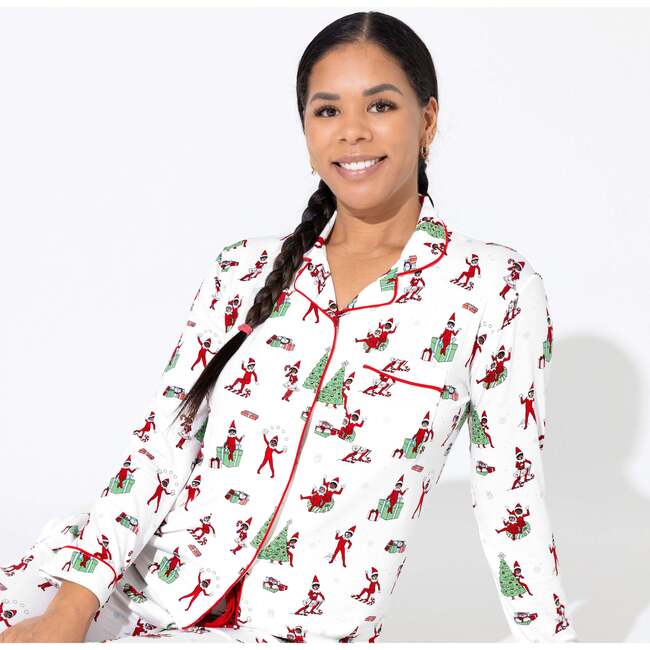 The Elf On The Shelf Bamboo Women's Pajama Set, White - Pajamas - 4