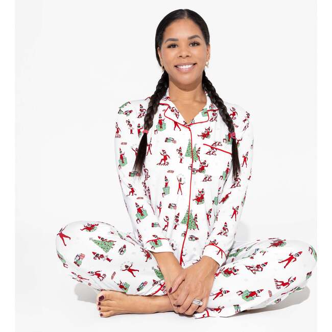 The Elf On The Shelf Bamboo Women's Pajama Set, White - Pajamas - 7