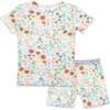 Summer Floral Bamboo Kids Pajama Short Set, Florals - Pajamas - 1 - thumbnail