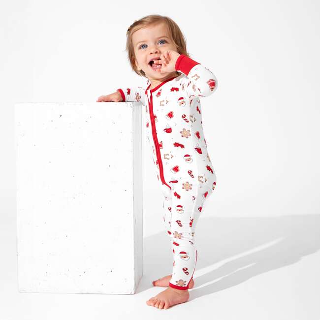 Sugar Cookies Bamboo Convertible Footie, White - Footie Pajamas - 2