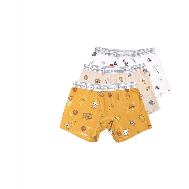 Sports Bamboo Boy's Boxer Brief 3-Pack, Orange