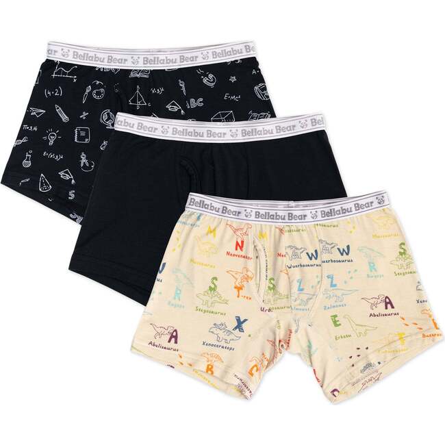 Smarty Pants Bamboo Boys' Boxer Brief Underwear 3-Pack, Black