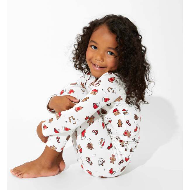 Sugar Cookies Bamboo Kids Pajamas, White - Pajamas - 2