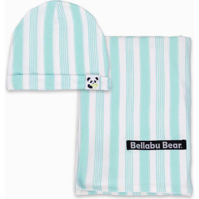 Slumber Stripes Bamboo Swaddle & Beanie Set, Stripes