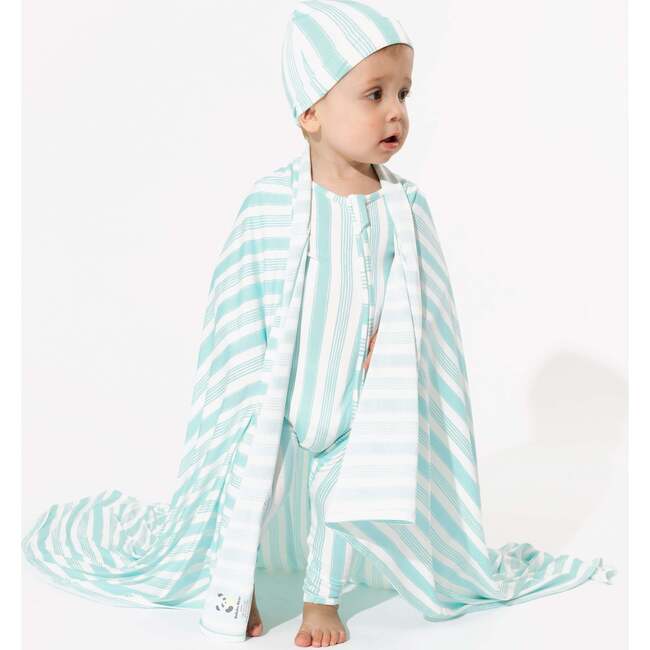 Slumber Stripes Bamboo Swaddle & Beanie Set, Stripes - Swaddles - 2