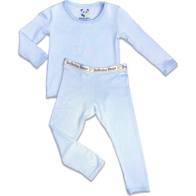 Sky Blue Bamboo Kids Pajamas, Blue