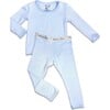 Sky Blue Bamboo Kids Pajamas, Blue - Pajamas - 1 - thumbnail