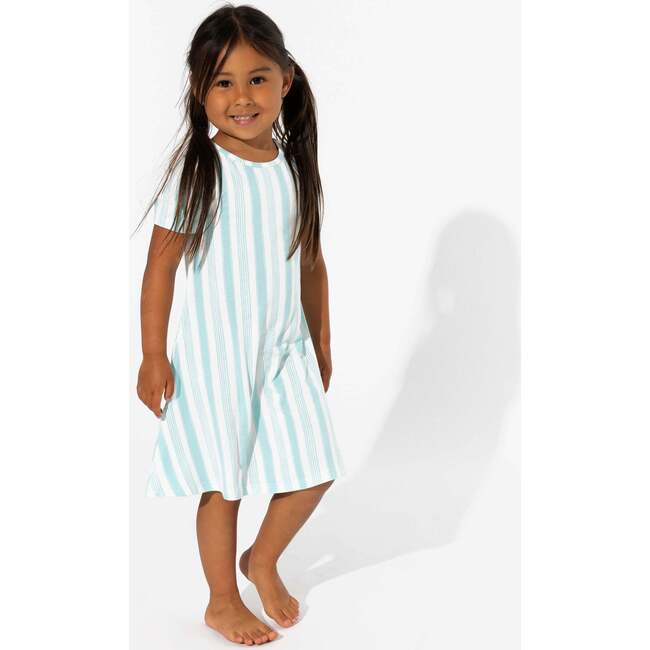 Slumber Stripes Bamboo Girls' Short Sleeve Dress, Stripes - Dresses - 4