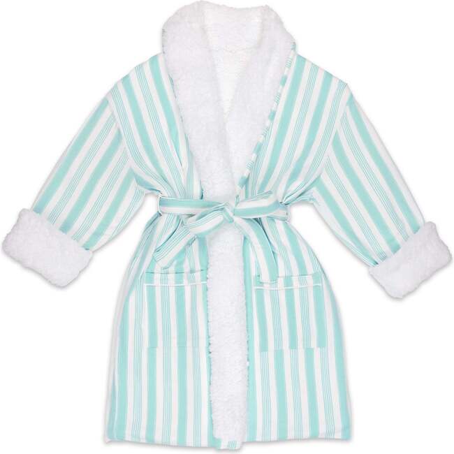 Slumber Stripes Bamboo Adult Sherpa Robe, Stripes - Robes - 1