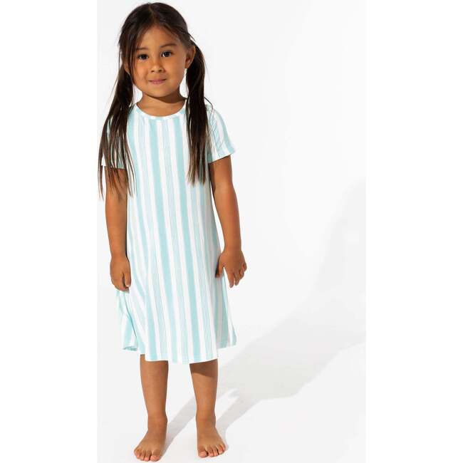 Slumber Stripes Bamboo Girls' Short Sleeve Dress, Stripes - Dresses - 5