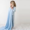 Sky Blue Bamboo Kids Pajamas, Blue - Pajamas - 7