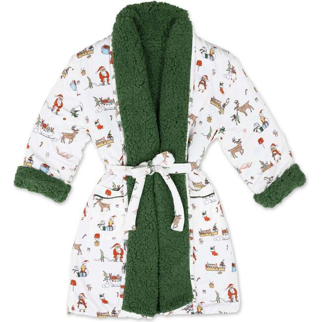 Santa's Workshop Kids' Sherpa Robe, White