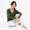 Santa's Workshop Bamboo Women's Pajama Set, White - Pajamas - 2