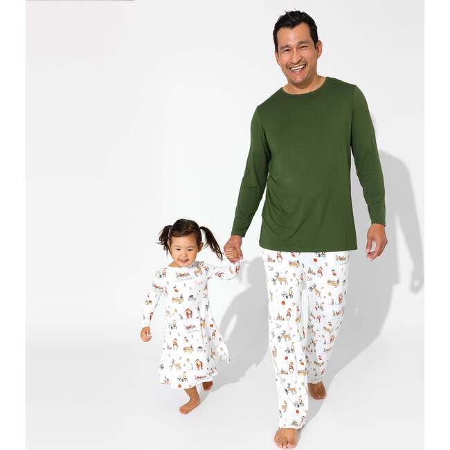 Santa's Workshop Bamboo Men's Pajama Set, White - Pajamas - 3