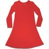 Winterberry Red Bamboo Girls' Long Sleeve Dress, Red - Dresses - 1 - thumbnail