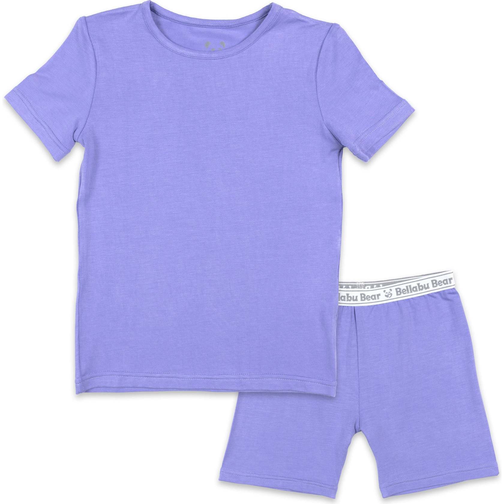 Poppin Purple Bamboo Kids Pajama Short Set, Purple - Pajamas - 1