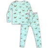 Vintage Airplanes Bamboo Kids Pajamas, Blue - Pajamas - 1 - thumbnail