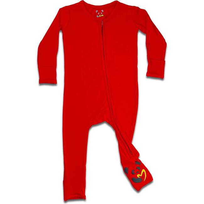 Winterberry Red Bamboo Convertible Footie, Red