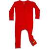 Winterberry Red Bamboo Convertible Footie, Red - Footie Pajamas - 1 - thumbnail