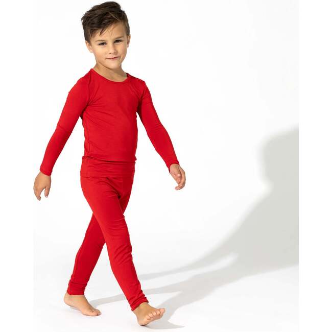 Winterberry Red Kids Bamboo Pajamas, Red - Pajamas - 2