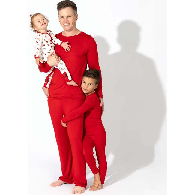 Winterberry Red Bamboo Men's Pajama Set, Red - Pajamas - 3