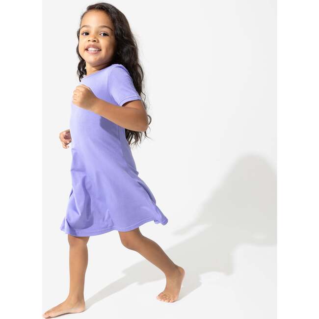 Poppin Purple Bamboo Girls' Short Sleeve Dress, Purple - Dresses - 4