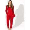 Winterberry Red Bamboo Women's Pajama Set, Red - Pajamas - 2