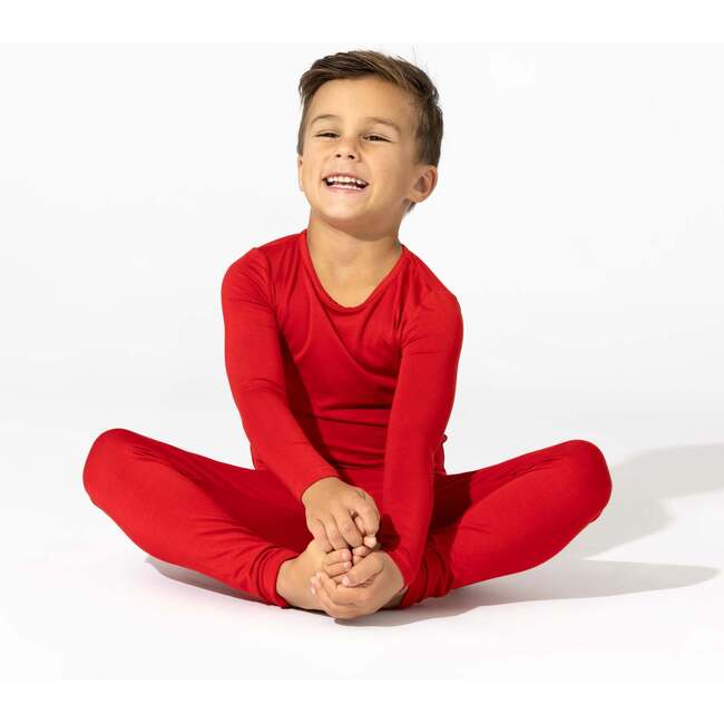 Winterberry Red Kids Bamboo Pajamas, Red - Pajamas - 3