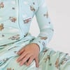 Vintage Airplanes Bamboo Convertible Footie, Blue - Footie Pajamas - 5