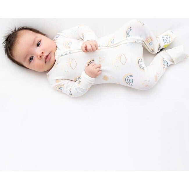 Rainbows Bamboo Convertible Footie, White - Footie Pajamas - 7