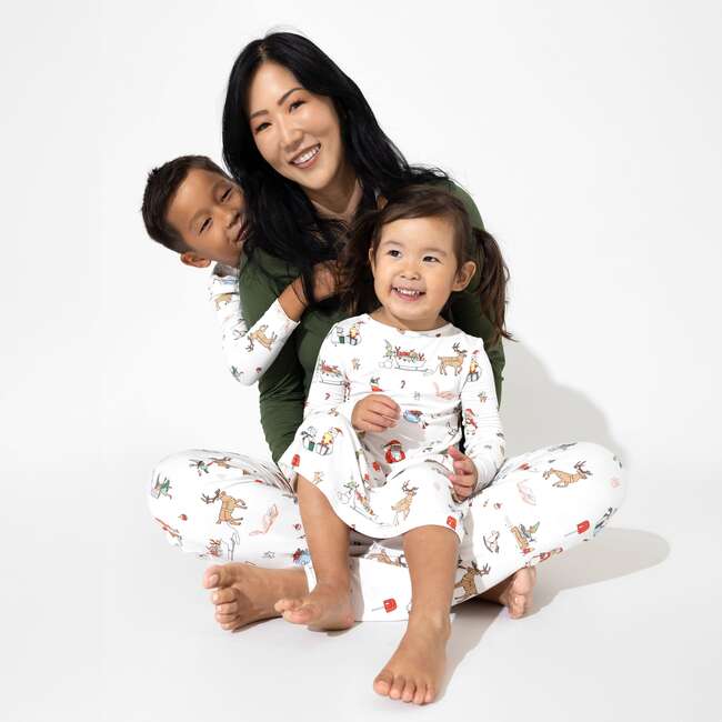 Santa's Workshop Bamboo Women's Pajama Set, White - Pajamas - 6