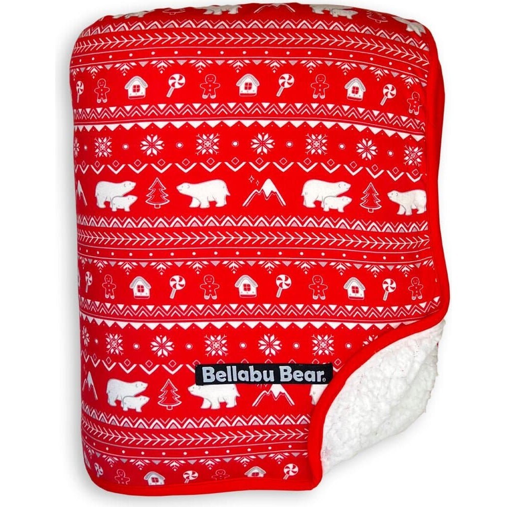 Polar Isle Red Bamboo Sherpa Blanket, Red - Blankets - 1