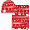 Polar Isle Red Bamboo Swaddle & Beanie Set, Red - Swaddles - 1 - thumbnail