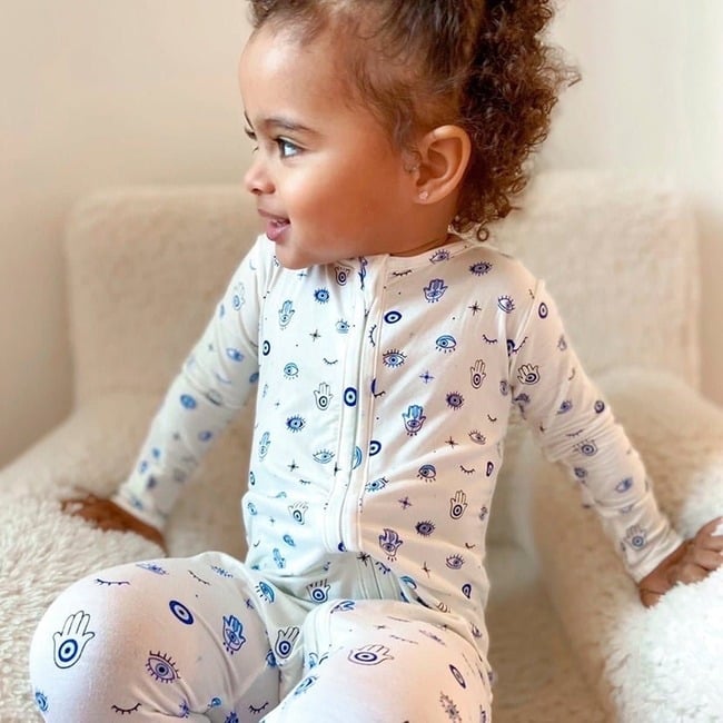 The Eye Bamboo Convertible Footie, White - Footie Pajamas - 5