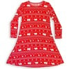 Polar Isle Red Bamboo Girls' Long Sleeve Dress, Grey - Dresses - 1 - thumbnail