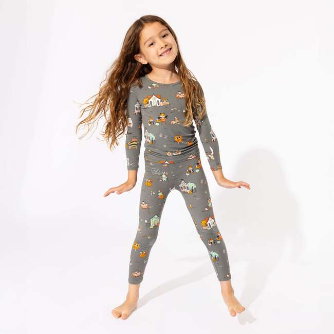 Trick or Treaters Bamboo Kids Pajamas, Grey - Pajamas - 4