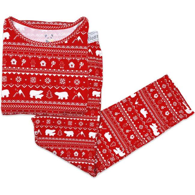 Polar Isle Red Bamboo Men's Pajama Set, Red