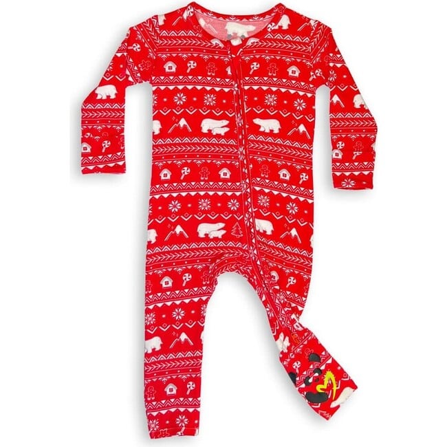 Polar Isle Red Bamboo Convertible Footie, Red