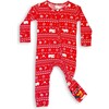 Polar Isle Red Bamboo Convertible Footie, Red - Footie Pajamas - 1 - thumbnail