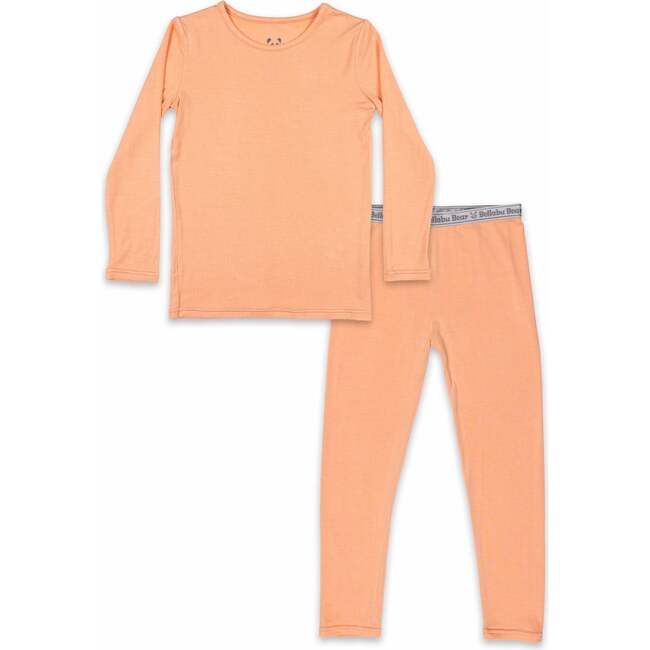 Peach Fuzz Bamboo Kids Pajamas, Orange