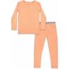 Peach Fuzz Bamboo Kids Pajamas, Orange - Pajamas - 1 - thumbnail