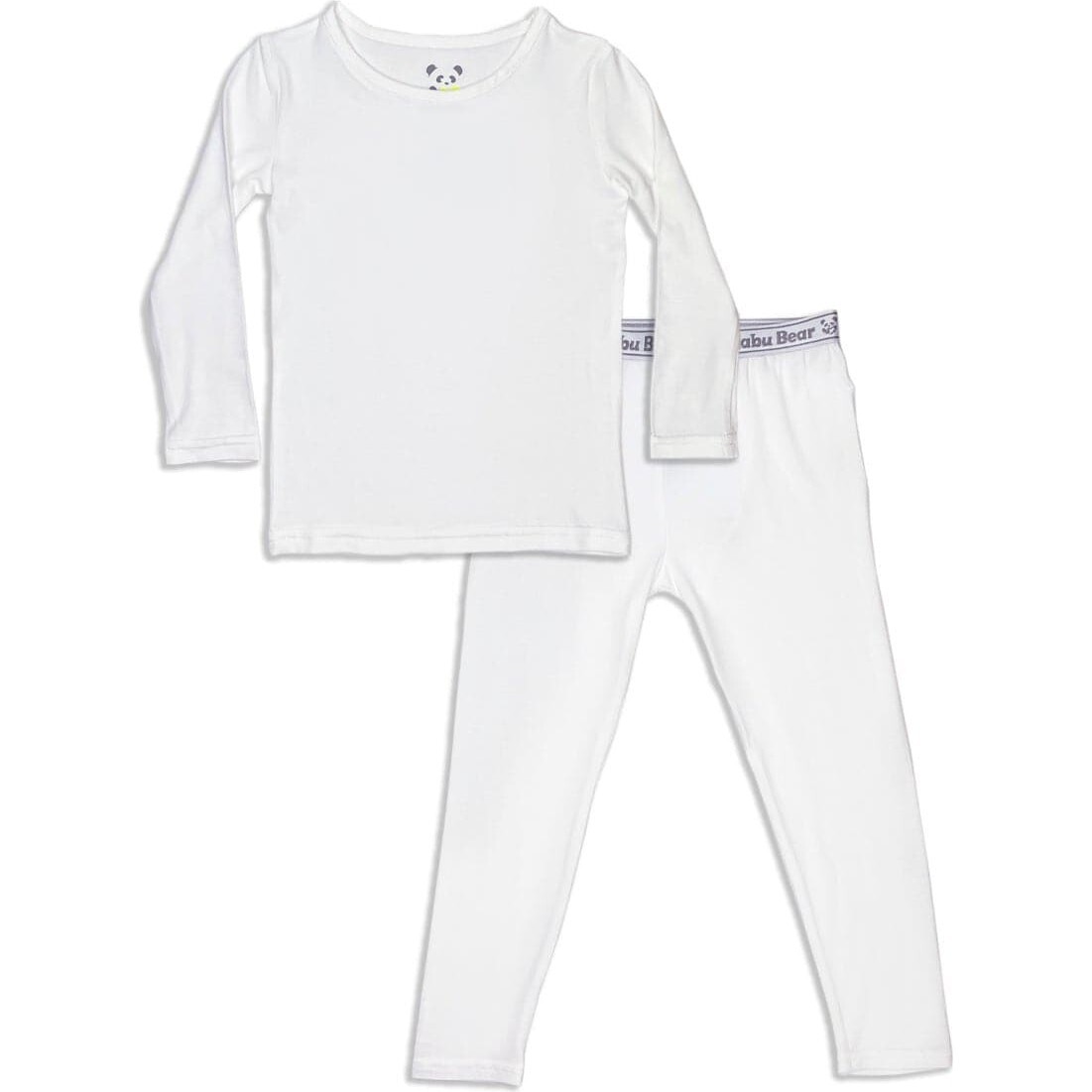 Milk White Bamboo Kids Pajamas, White - Pajamas - 1