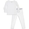 Milk White Bamboo Kids Pajamas, White - Pajamas - 1 - thumbnail