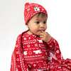 Polar Isle Red Bamboo Swaddle & Beanie Set, Red - Swaddles - 2