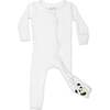 Milk White Bamboo Convertible Footie, White - Footie Pajamas - 1 - thumbnail