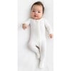 Milk White Bamboo Convertible Footie, White - Footie Pajamas - 2