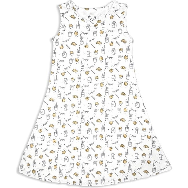 Milk & Cookies White Bamboo Girls' Sleeveless Dress, White